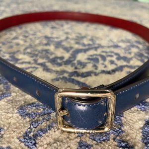 Tommy Hilfiger Navy and Red Reversible Belt, Size XS